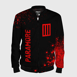 Бомбер мужской Paramore - red gradient вертикально, цвет: 3D-черный