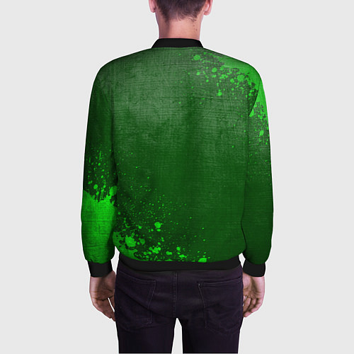 Мужской бомбер Hunter x Hunter - green gradient вертикально / 3D-Черный – фото 4