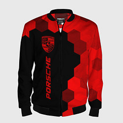 Бомбер мужской Porsche - red gradient по-вертикали, цвет: 3D-черный