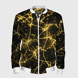 Мужской бомбер Золотистые пути на черном