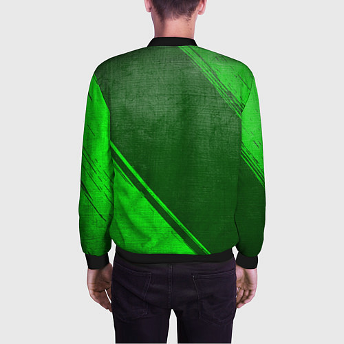 Мужской бомбер Disturbed - green gradient вертикально / 3D-Черный – фото 4