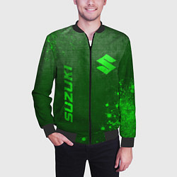 Бомбер мужской Suzuki - green gradient вертикально, цвет: 3D-черный — фото 2