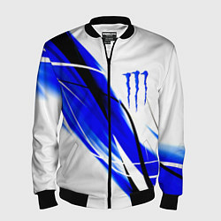 Бомбер мужской Monster energy линии абстракции, цвет: 3D-черный
