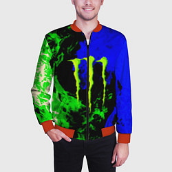 Бомбер мужской Monster energy кислотный огонь, цвет: 3D-красный — фото 2