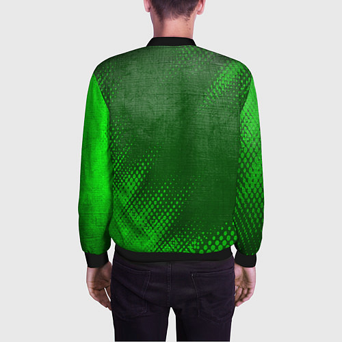 Мужской бомбер Evangelion - green gradient вертикально / 3D-Черный – фото 4