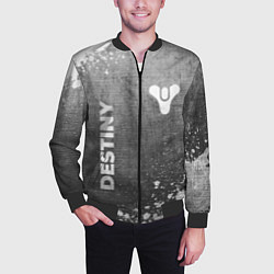 Бомбер мужской Destiny - grey gradient вертикально, цвет: 3D-черный — фото 2