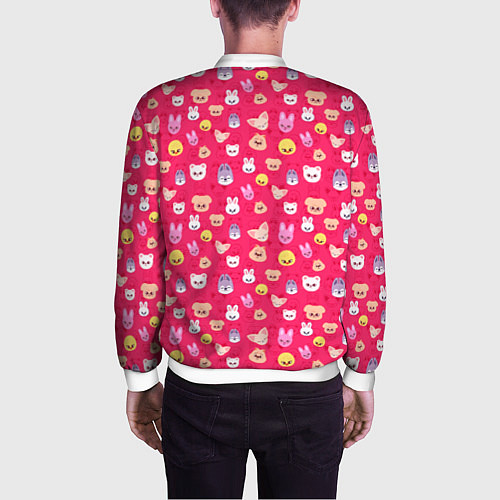 Мужской бомбер Skzoo pattern pink / 3D-Белый – фото 4