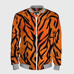 Бомбер мужской Тигровый огненный паттерн, цвет: 3D-меланж