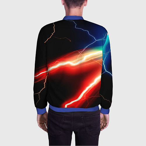 Мужской бомбер Lightning light / 3D-Синий – фото 4