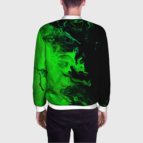 Мужской бомбер Color green black / 3D-Белый – фото 4