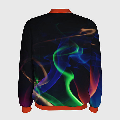 Мужской бомбер Color blue green red / 3D-Красный – фото 2