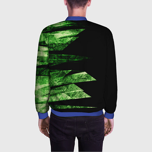 Мужской бомбер Color green black / 3D-Синий – фото 4