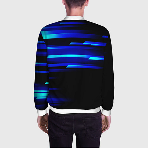 Мужской бомбер Color blue black / 3D-Белый – фото 4