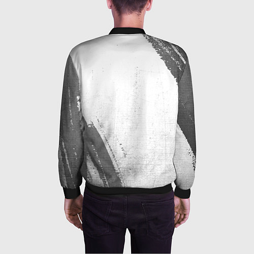 Мужской бомбер Skillet - white gradient вертикально / 3D-Черный – фото 4