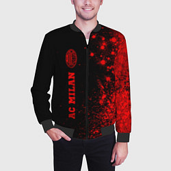 Бомбер мужской AC Milan - red gradient по-вертикали, цвет: 3D-черный — фото 2