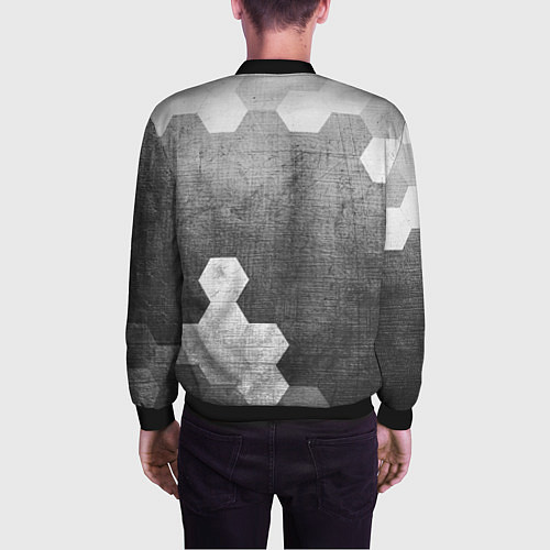 Мужской бомбер Quake - grey gradient вертикально / 3D-Черный – фото 4