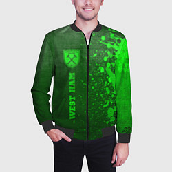 Бомбер мужской West Ham - green gradient по-вертикали, цвет: 3D-черный — фото 2