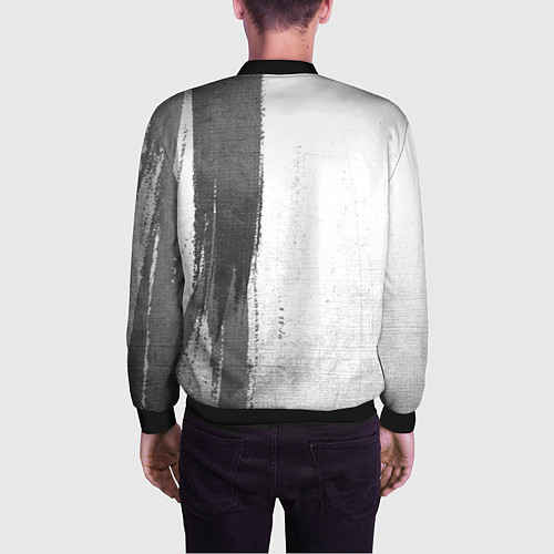 Мужской бомбер Leeds United - white gradient по-вертикали / 3D-Черный – фото 4