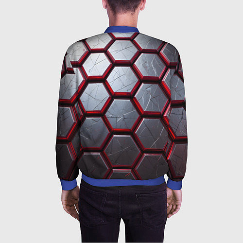 Мужской бомбер Металлический бронежилет / 3D-Синий – фото 4