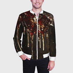 Бомбер мужской Стекающий мед - текстура, цвет: 3D-белый — фото 2