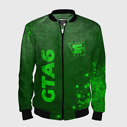 Бомбер мужской GTA6 - green gradient вертикально, цвет: 3D-черный