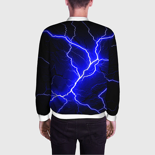 Мужской бомбер Color blue black / 3D-Белый – фото 4