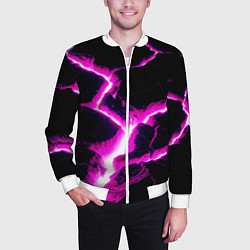 Бомбер мужской Color pink black, цвет: 3D-белый — фото 2