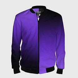 Бомбер мужской Чёрно-сиреневый градиент пополам, цвет: 3D-черный