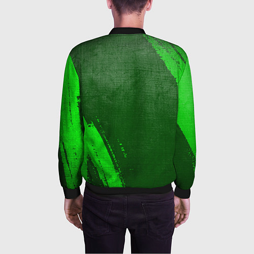 Мужской бомбер Lexus - green gradient вертикально / 3D-Черный – фото 4