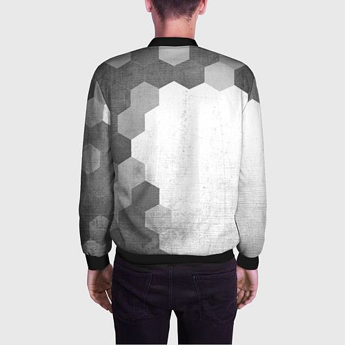Мужской бомбер JAC - white gradient по-вертикали / 3D-Черный – фото 4