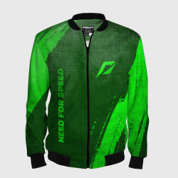 Мужской бомбер Need for Speed - green gradient вертикально