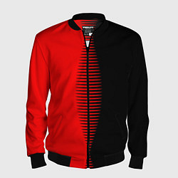 Бомбер мужской Чёрно-красный пополам с переходом, цвет: 3D-черный