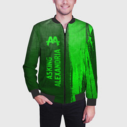 Бомбер мужской Asking Alexandria - green gradient по-вертикали, цвет: 3D-черный — фото 2