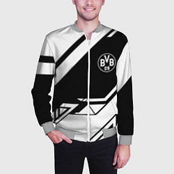 Бомбер мужской Borussia geometry black, цвет: 3D-меланж — фото 2