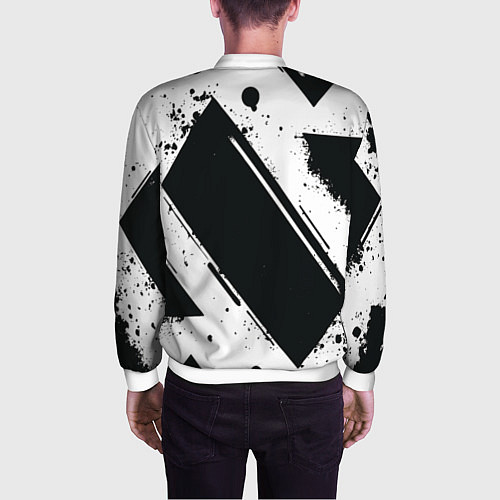 Мужской бомбер Color black white / 3D-Белый – фото 4
