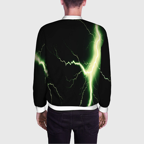 Мужской бомбер Lightning yellow текстура / 3D-Белый – фото 4