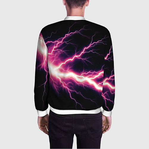 Мужской бомбер Lightning pink / 3D-Белый – фото 4