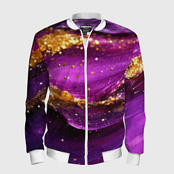Мужской бомбер Золотистая фиолетовая текстура