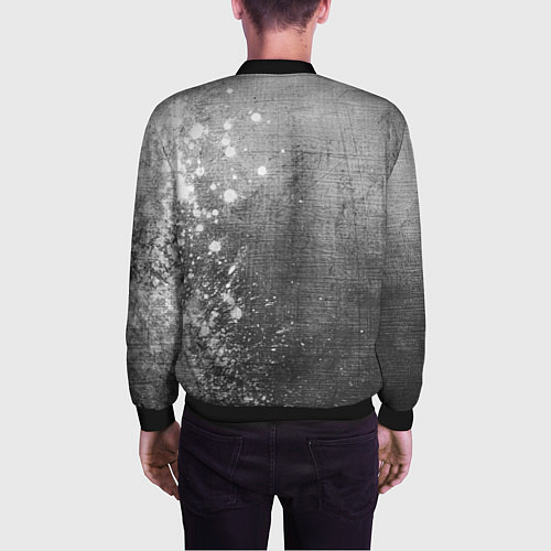 Мужской бомбер Blink 182 - grey gradient по-вертикали / 3D-Черный – фото 4