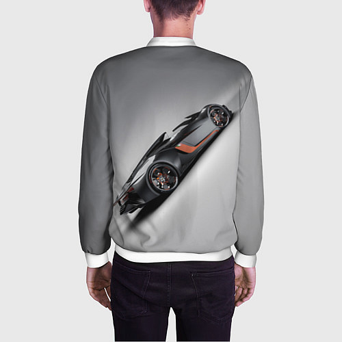 Мужской бомбер Lamborghini - racing car / 3D-Белый – фото 4