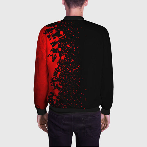 Мужской бомбер Chelsea - red gradient по-вертикали / 3D-Черный – фото 4