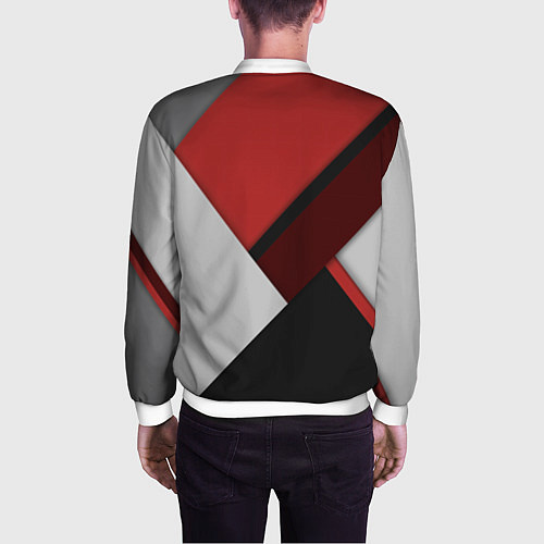 Мужской бомбер Color black red grey / 3D-Белый – фото 4