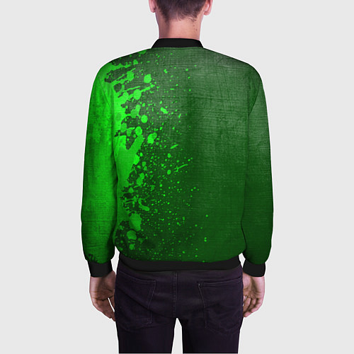 Мужской бомбер Beastars - green gradient по-вертикали / 3D-Черный – фото 4