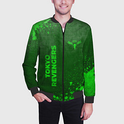 Бомбер мужской Tokyo Revengers - green gradient вертикально, цвет: 3D-черный — фото 2