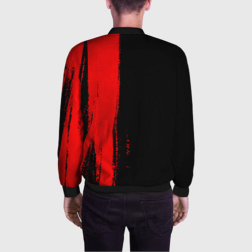 Мужской бомбер Napoli - red gradient по-вертикали / 3D-Черный – фото 4