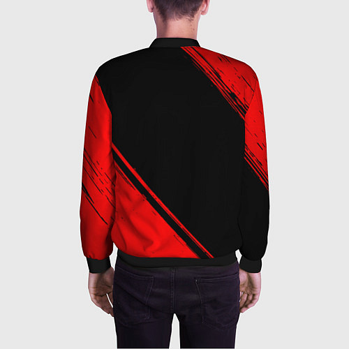 Мужской бомбер Benfica - red gradient вертикально / 3D-Черный – фото 4