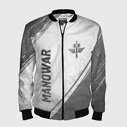 Бомбер мужской Manowar - white gradient вертикально, цвет: 3D-черный