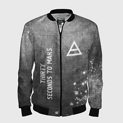 Бомбер мужской Thirty Seconds to Mars - grey gradient вертикально, цвет: 3D-черный