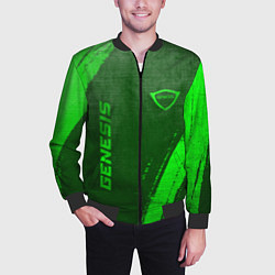 Бомбер мужской Genesis - green gradient вертикально, цвет: 3D-черный — фото 2