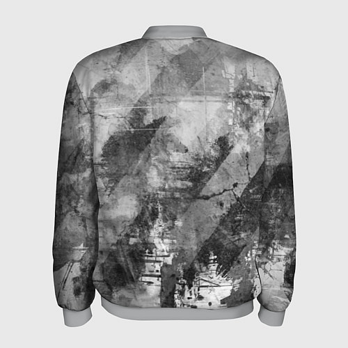 Мужской бомбер Абстракция - atomic gray / 3D-Меланж – фото 2